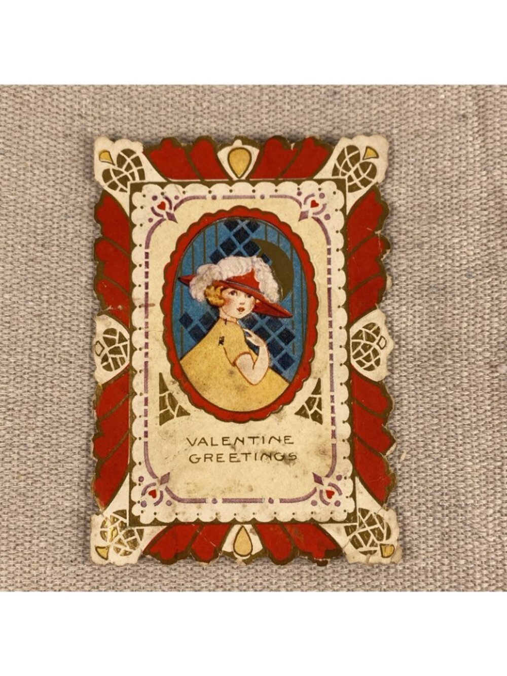 Lot Of 7 Antique Whitney Made Valentine's Day Cards Die Cut Embossed 1920s - Picture 10 of 16